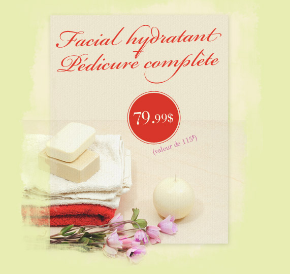 Facial hydratant et pédicure complète Facial hydratant et pédicure complète