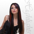 Rallonges highlights sur cheveux bruns